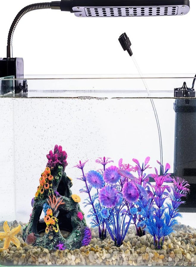 GOFYLIN Fish Tank Decoration Set, Aquarium Decor Colorful Coral Mountain x 1pc, Betta Fish Tank Accessories Aquatic Plants x 4pcs，Aquarium Decor Starfish x 1pcs. - Image 2